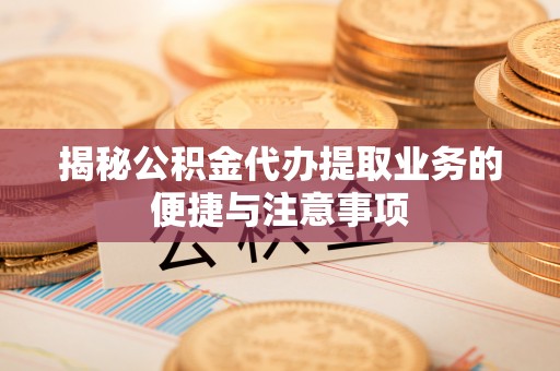 龙子湖揭秘公积金代办提取业务的便捷与注意事项