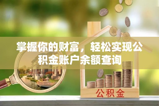 龙子湖掌握你的财富，轻松实现公积金账户余额查询