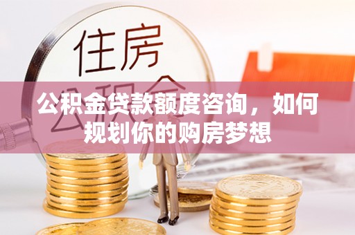 龙子湖公积金贷款额度咨询，如何规划你的购房梦想