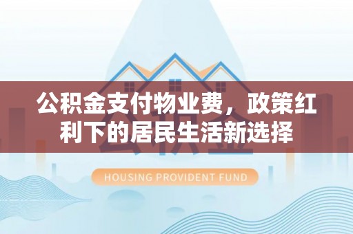 龙子湖公积金支付物业费，政策红利下的居民生活新选择
