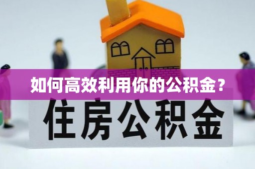 龙子湖如何高效利用你的公积金？