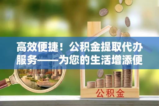 龙子湖高效便捷！公积金提取代办服务——为您的生活增添便利